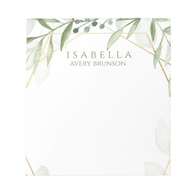 Bloco De Notas Verde Geométrico (Frente)