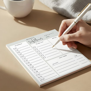 Bloco de Notas Verde Leve do Script Chic do Planej