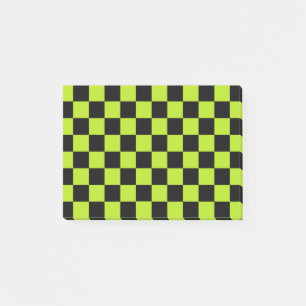 Bloco De Notas Verde limão e preto verificados