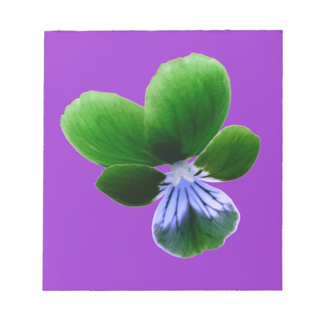 Bloco de notas verde Pansy (Frente)