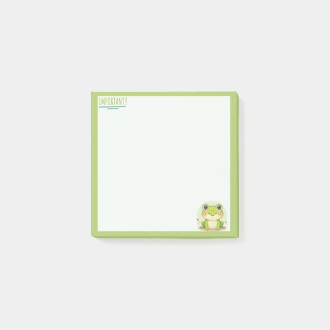 Bloco de Notas Verde Pastel Sapo Estilo Kwaii (Frente)