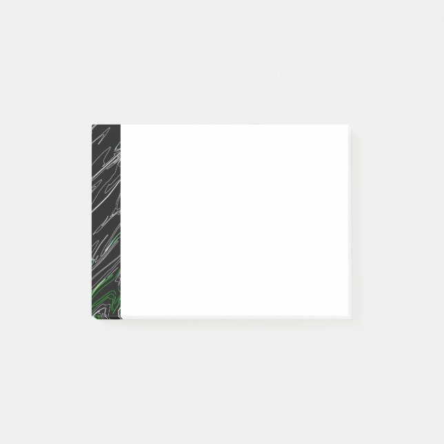 Bloco De Notas Verde Preto Marbled (Frente)