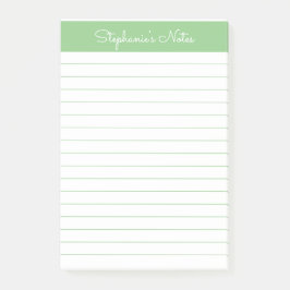 Bloco De Notas Verde Sage Simples, Vinculado Personalizado
