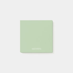 Bloco De Notas verde salvia sólido natural