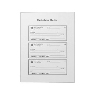 Bloco De Notas Verificações de Vazio de Dinheiro