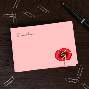 Bloco De Notas Vermelhidão Flor Monograma Cor-de-rosa Posta Nota