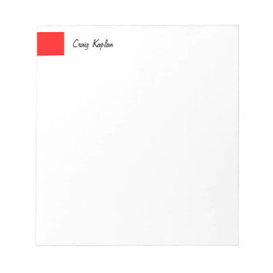Bloco De Notas Vermelho Branco Simples Moderno Minimalista