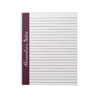 Bloco De Notas Vermelho Castanho 8,5x11 - Tamanho da Carta - Nome