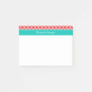 Bloco De Notas Vermelho Coral Brn Marroquino #5 Azul Turquesa Nom