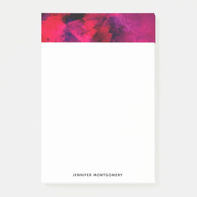 Bloco De Notas Vermelho escuro e roxo, preto e Abstrato moderno (Frente)