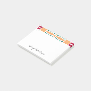 Bloco De Notas Vermelho, Laranja, Design Azul