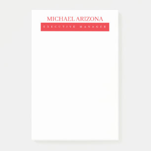 Bloco De Notas Vermelho Preto e Branco Minimalista Simples Plano