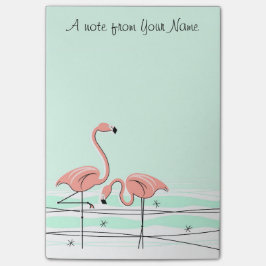 Bloco De Notas Vertical do "texto" dos pares do Aqua do flamingo