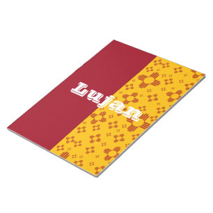 Bloco De Notas Vertical Stripes Zia Sun Vermelho Amarelo Novo Méx
