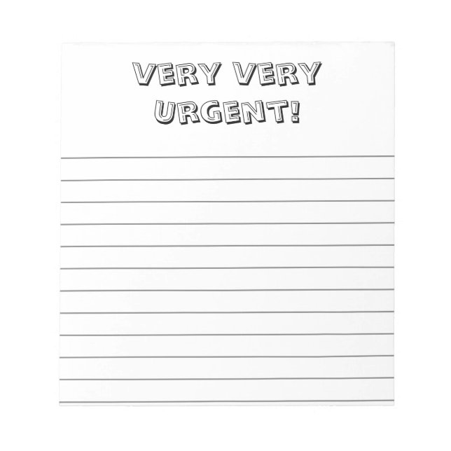 Bloco De Notas Very, very urgent! Custom, fun notepad (Frente)