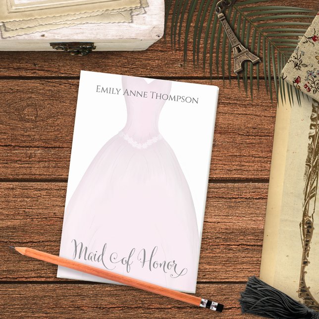 Bloco De Notas Vestido de Madrinha de casamento de Casamento Fofo (Criador carregado)