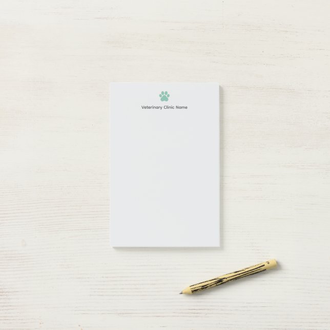 Bloco De Notas Veterinary Clinic Post‑it® Notes | Custom Logo (Na mesa)