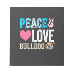 Bloco De Notas Vetor de Bulldog de Paz e Amor