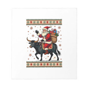 Bloco De Notas Vetor de Natal de Papai Noel Vintage montado em Va