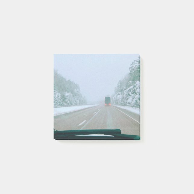 Bloco De Notas Viagem de carro pela Suécia nevada (Frente)