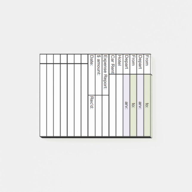 Bloco De Notas Viagem de Negócios e Rastreador de Despesas (Frente)