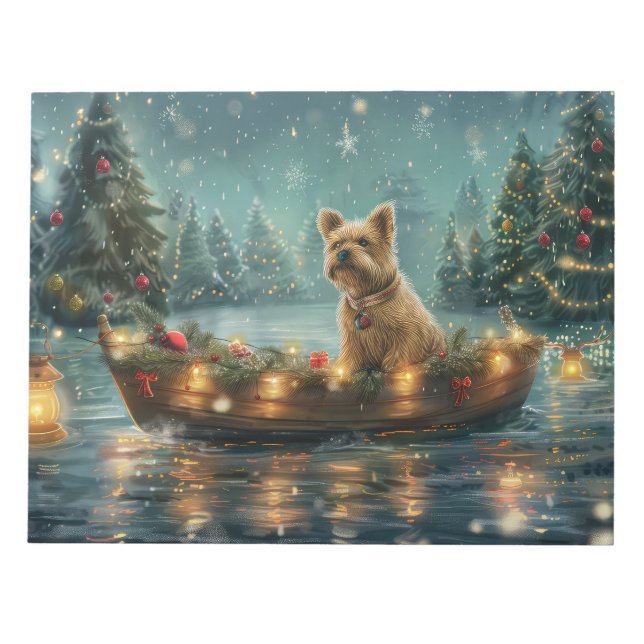 Bloco De Notas Viagem Festiva de Natal do Cairn Terrier (Frente)