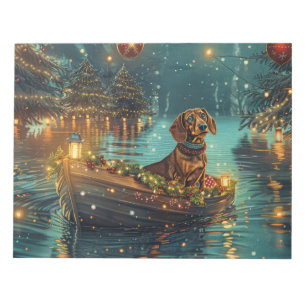 Bloco De Notas Viagem Festiva de Natal do Dachshund