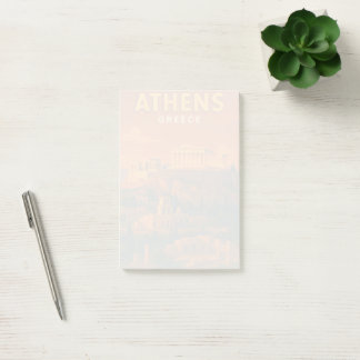 Bloco De Notas Viagem Retro Atenas Grécia