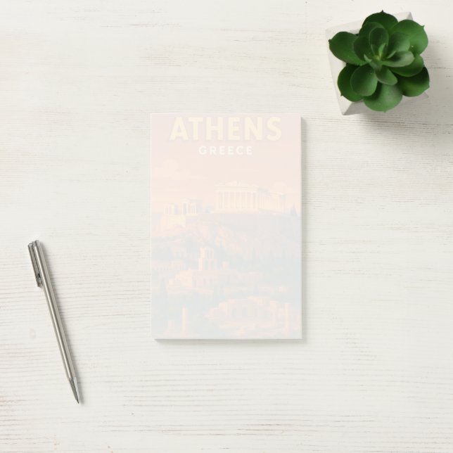 Bloco De Notas Viagem Retro Atenas Grécia (Escritótio)