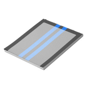 Bloco De Notas Vibrant Blue Carbon Fiber Style Racing Stripes