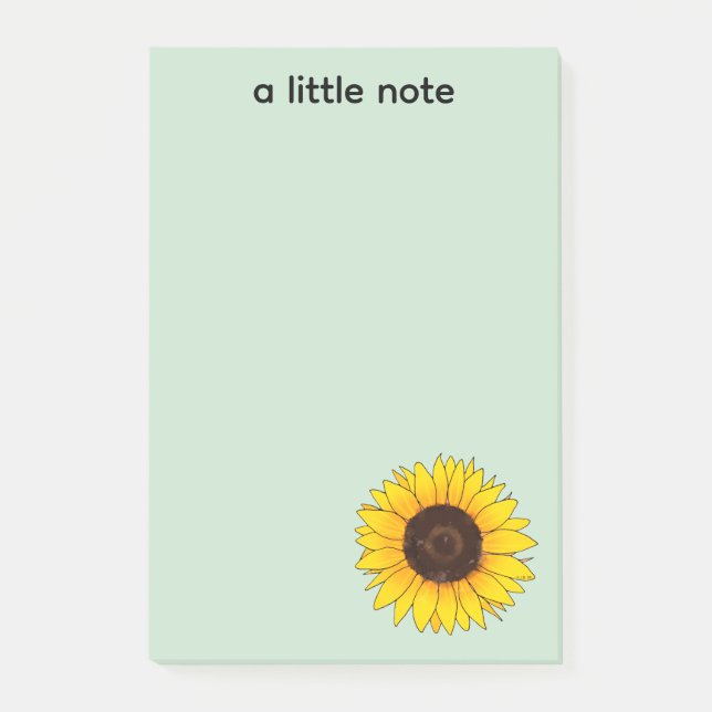 Bloco De Notas Vibrante Girassol Amarelo em Flor (Frente)