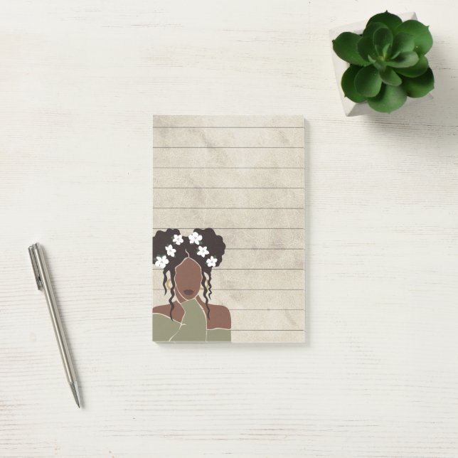 Bloco De Notas Viciado em branco para retrato de mulher negra (Escritótio)
