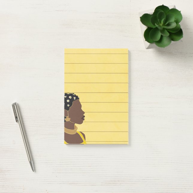 Bloco De Notas Viciado em branco para retrato de mulher negra (Escritótio)