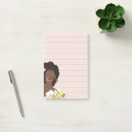 Bloco De Notas Viciado em branco para retrato de mulher negra