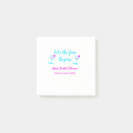 Bloco De Notas Vida de noiva de vidro de vinha rosa azul vamos di