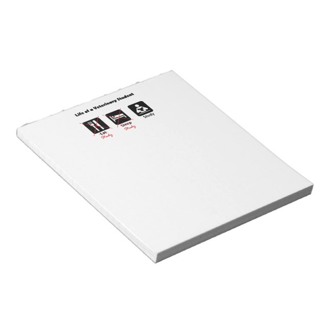 Bloco De Notas Vida de um Notepad Estudante de Vet (Inclinado)