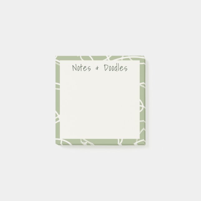 Bloco De Notas Videira Giratória Abstrata Notas Modernas & Rabisc (Frente)
