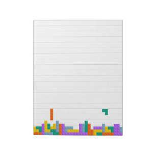Bloco De Notas Videogame Tetris Russo e Escrevendo