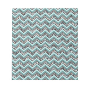 Bloco De Notas Vidro Escuro e Zigzag Teal