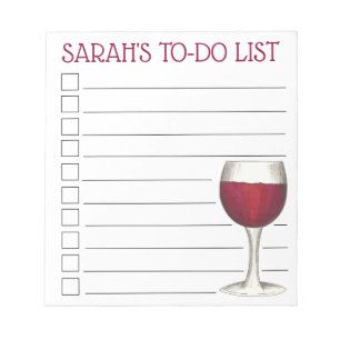 Bloco De Notas Vidro Personalizado do Vinho Vermelho para Fazer L