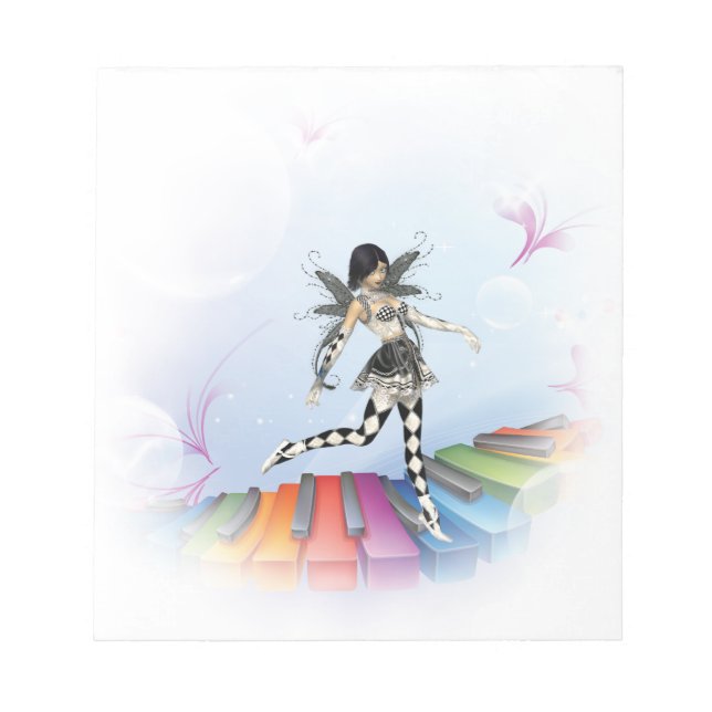 Bloco De Notas Vignette Musical Keyboard Faerie (Frente)