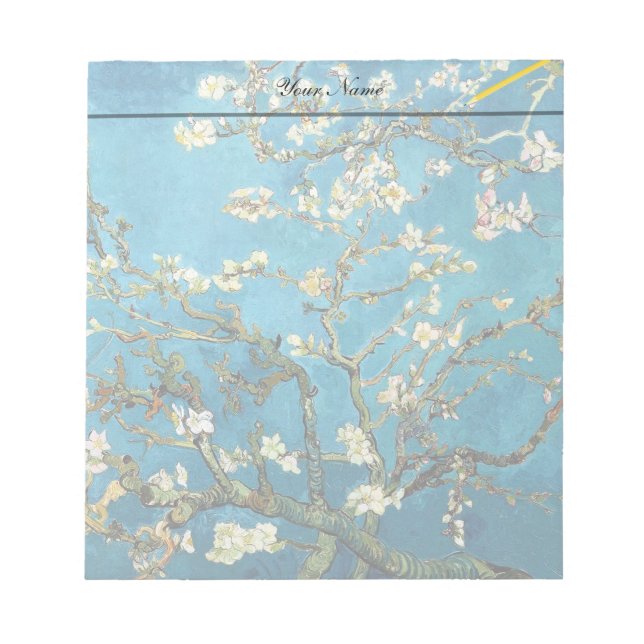 Bloco De Notas Vincent van Gogh, Almond Tree florescente (Frente)