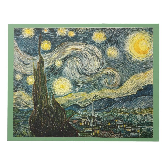 Bloco De Notas Vincent van Gogh's The Starry Night (1889) (Frente)