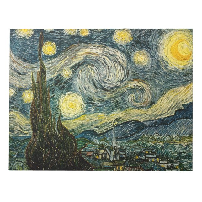 Bloco De Notas Vincent van Gogh's The Starry Night (1889) (Frente)