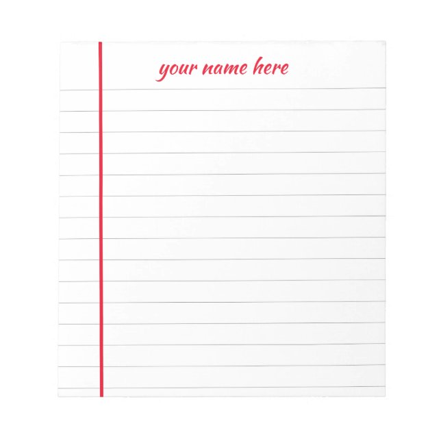 Bloco de Notas Vinculado Personalizado (Frente)