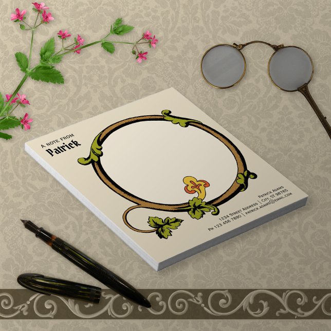 Bloco De Notas Vinhas medievais acanthus home/work CC1109 Editabl (Criador carregado)