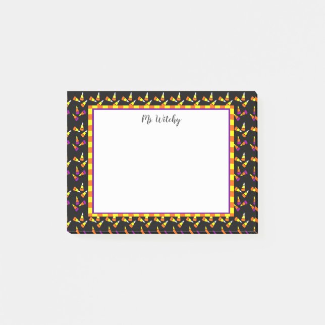 Bloco De Notas Vinhetas Personalizadas de Milho Doce do Halloween (Frente)