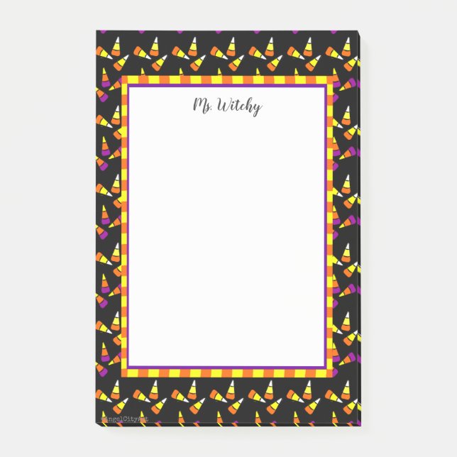 Bloco De Notas Vinhetas Personalizadas de Milho Doce do Halloween (Frente)