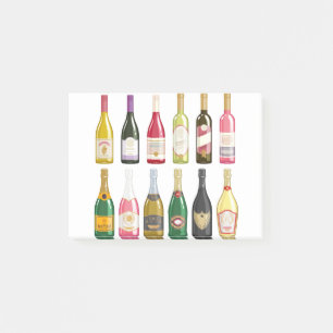 Bloco De Notas Vinhos e garrafas de champanhe