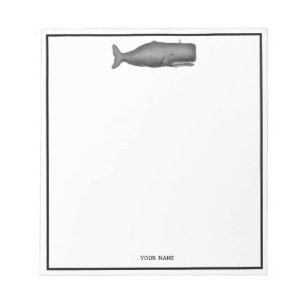 Bloco De Notas Vintage 19th Century Whale Drawing N